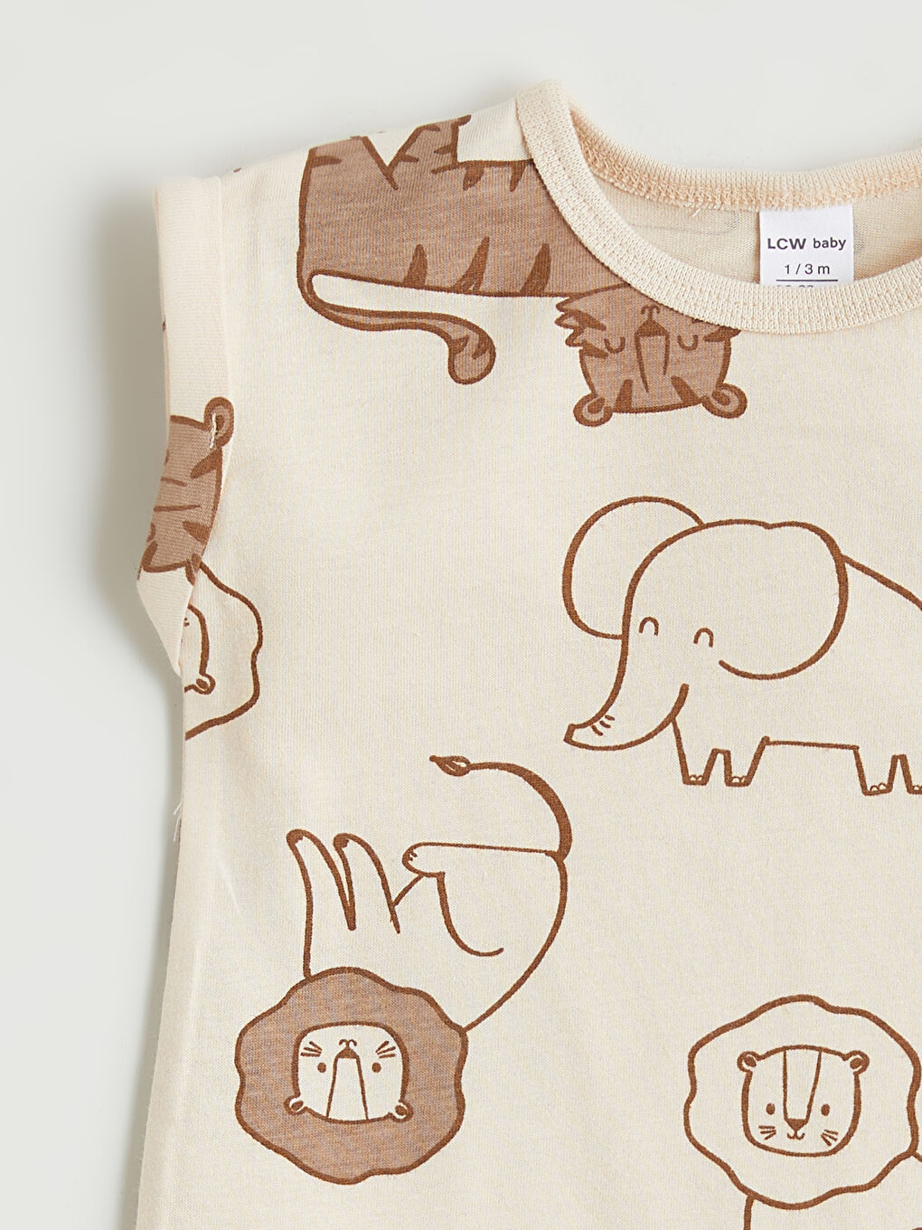 Kahverengi Bisiklet Yaka Desenli Erkek Bebek Tulum 2'li-5