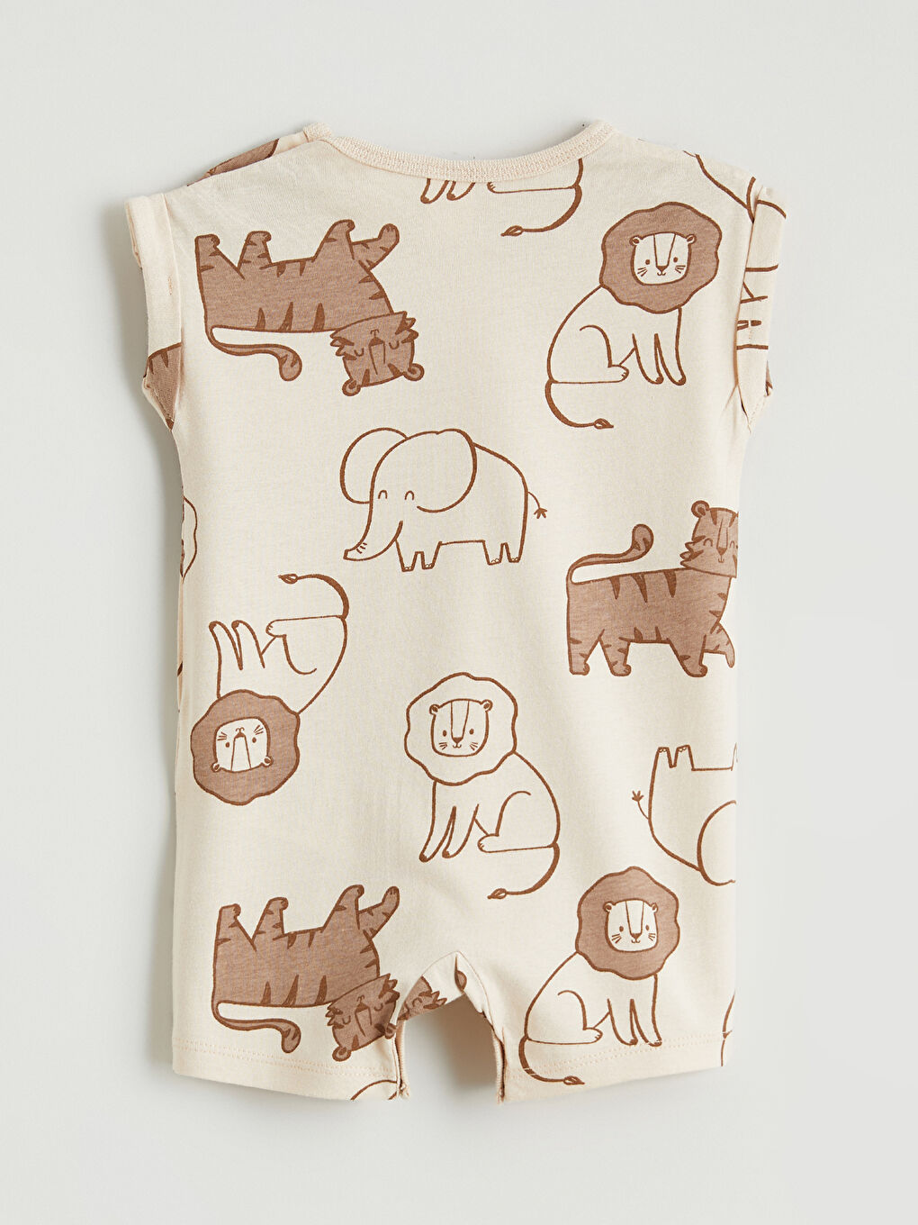 Kahverengi Bisiklet Yaka Desenli Erkek Bebek Tulum 2'li-6