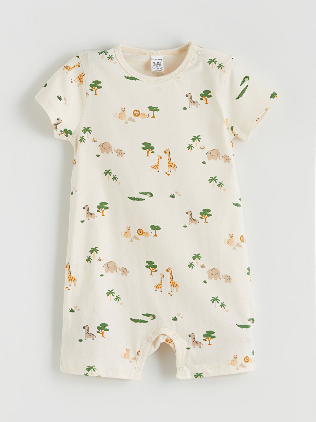 Yeşil Baskılı Erkek Bebek Tulum 2'li-1