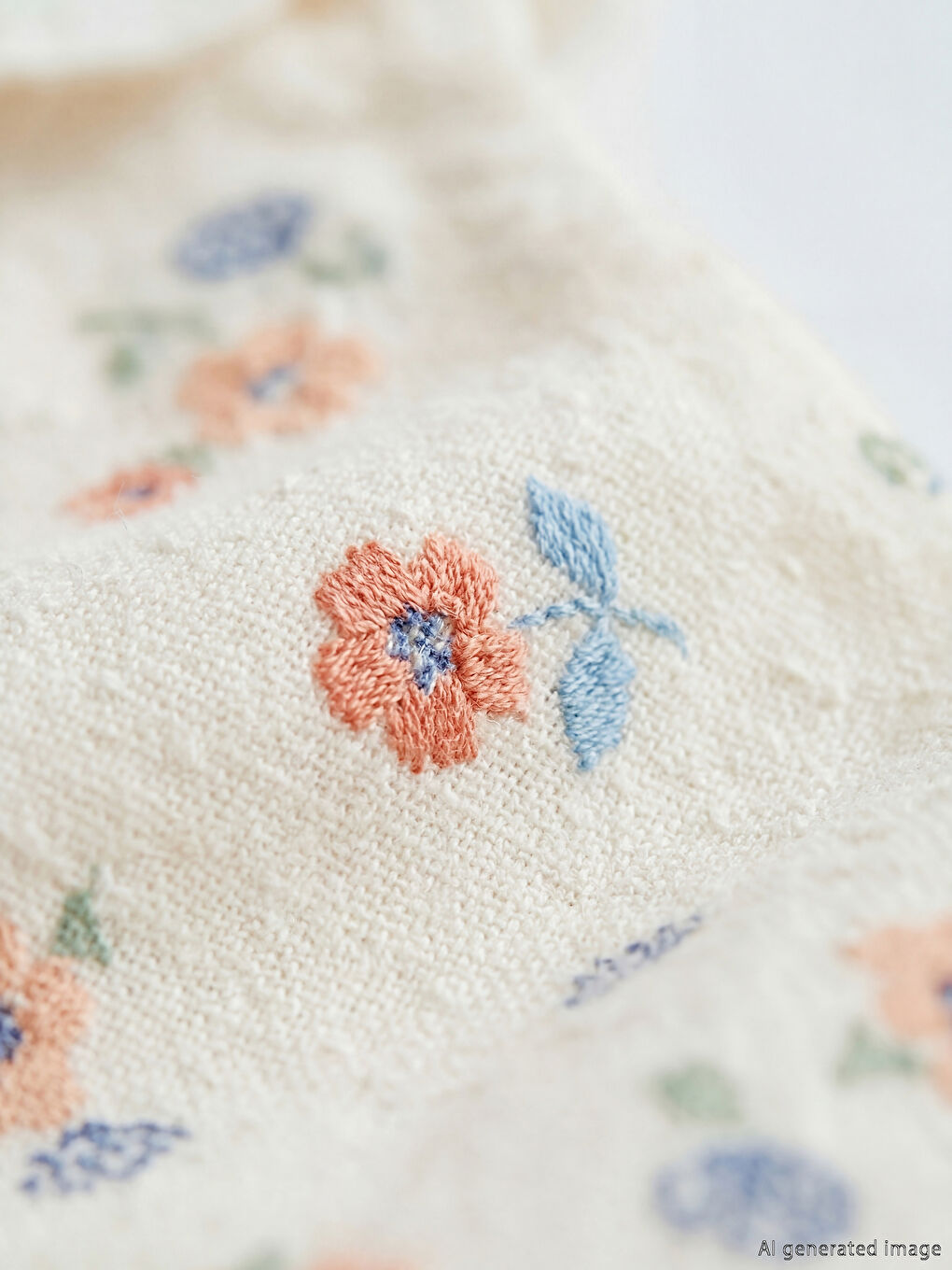 Ekru Bebe Yaka Çiçekli Kız Bebek Tulum-2