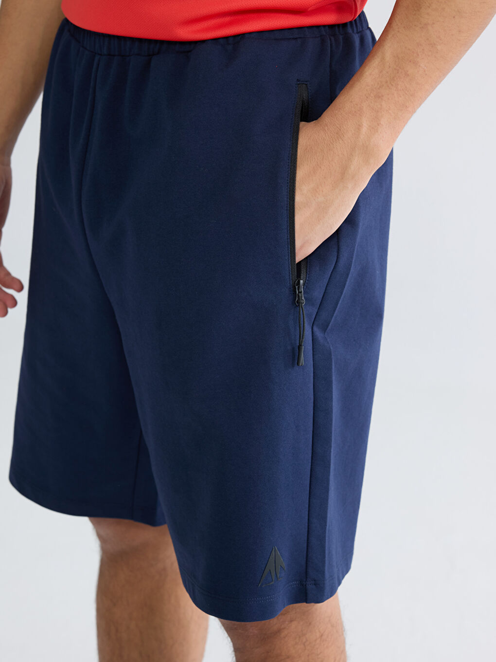 Lacivert Slim Fit Erkek Spor Şort-2