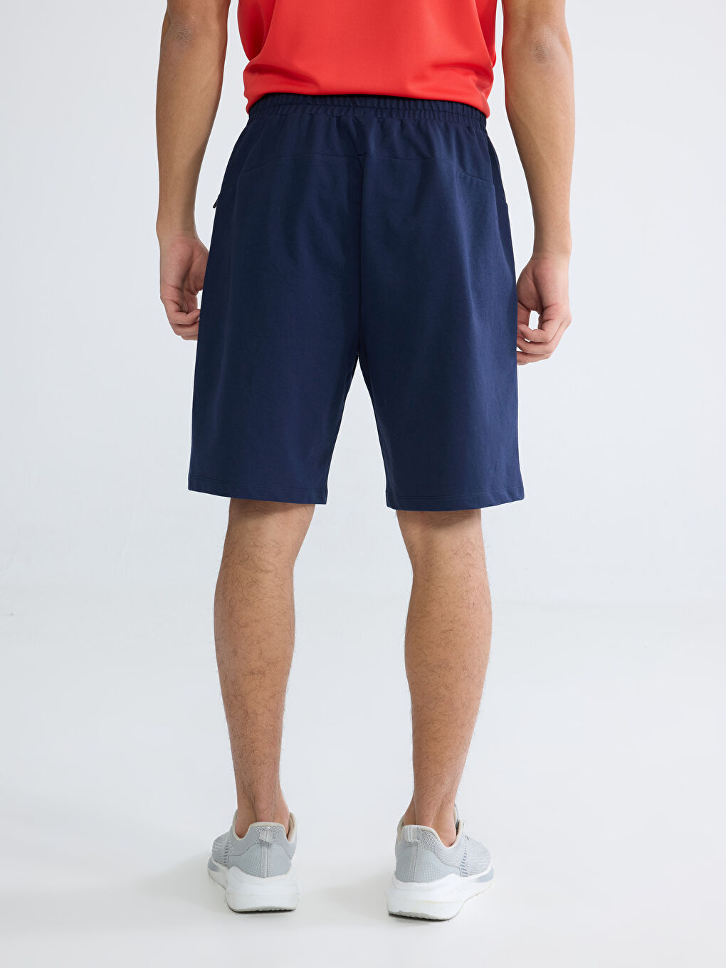 Lacivert Slim Fit Erkek Spor Şort-3