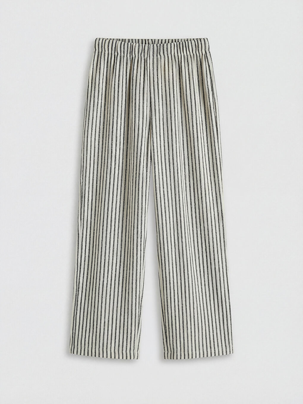 Beli Lastikli Çizgili Kadın Pantolon