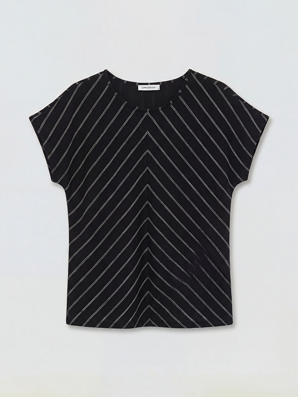 T-shirt à Rayures à Col Rond pour Femme-4