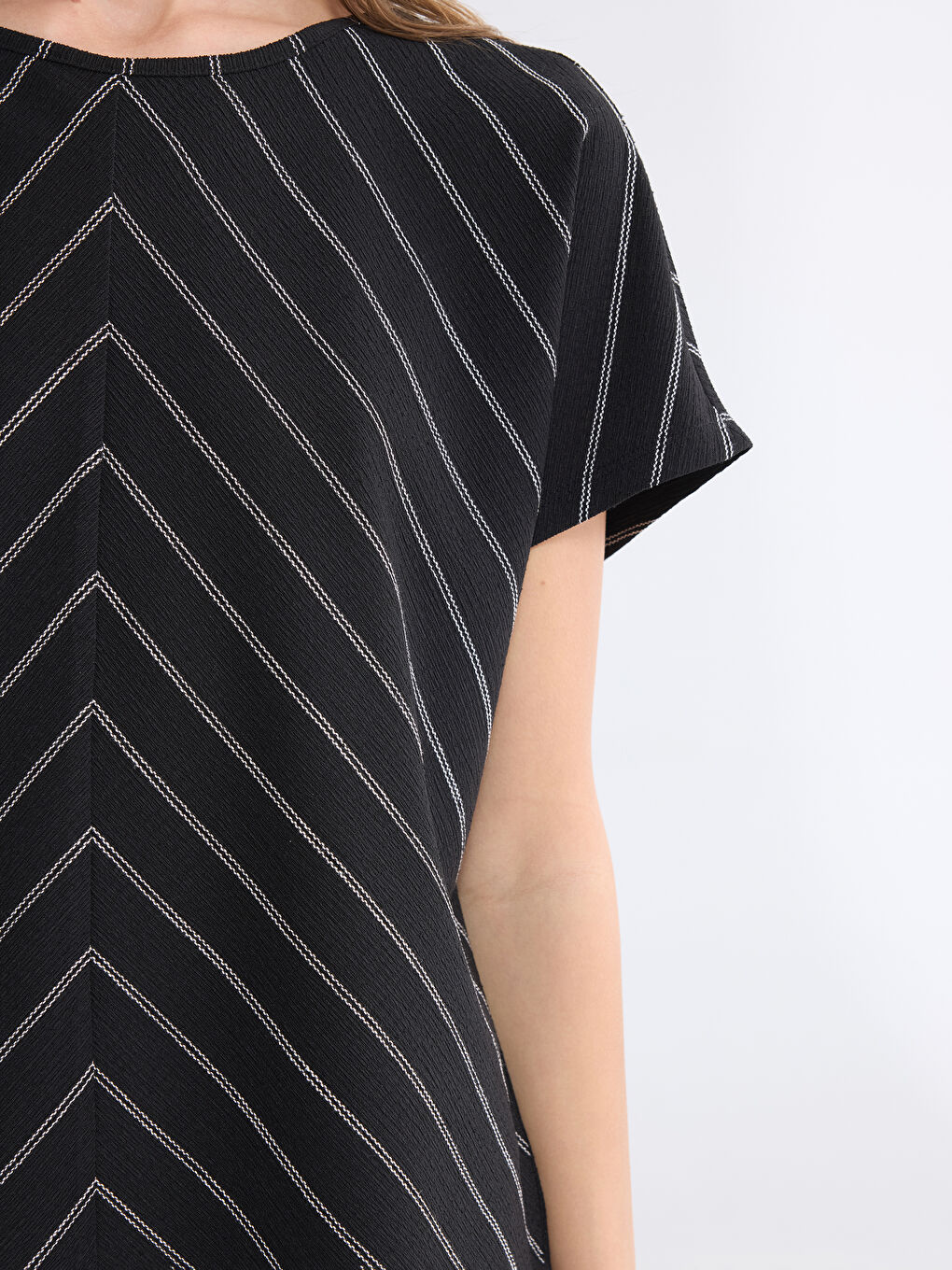 T-shirt à Rayures à Col Rond pour Femme-2