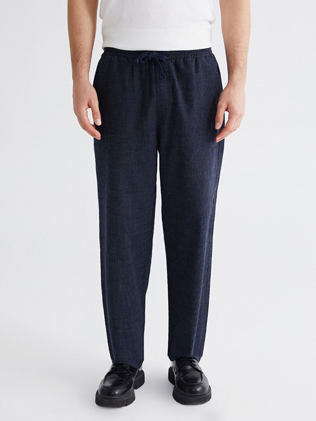 Брюки для мужчин свободного кроя с эффектом льна-1