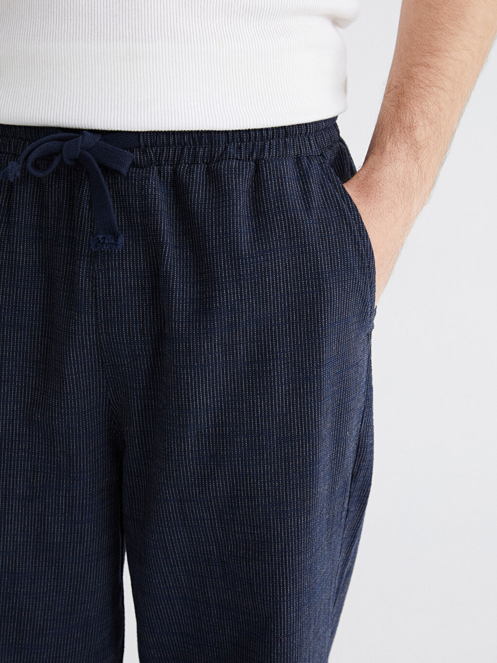 Брюки для мужчин свободного кроя с эффектом льна-2