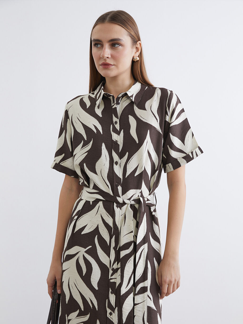 Robe de chemise BRUN Femme-1