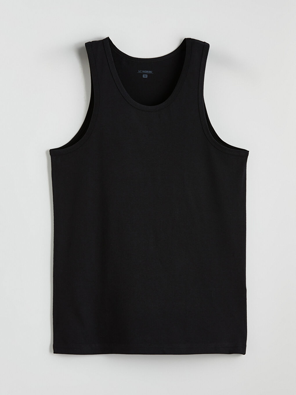 Siyah U Yaka Penye Erkek Atlet 3'lü-6