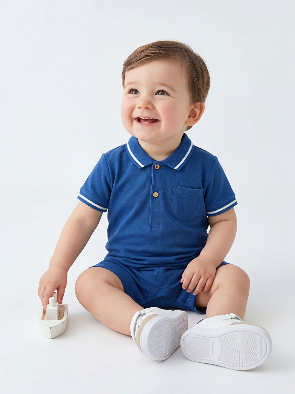 Polo Collar Baby Boys' Jumpsuit