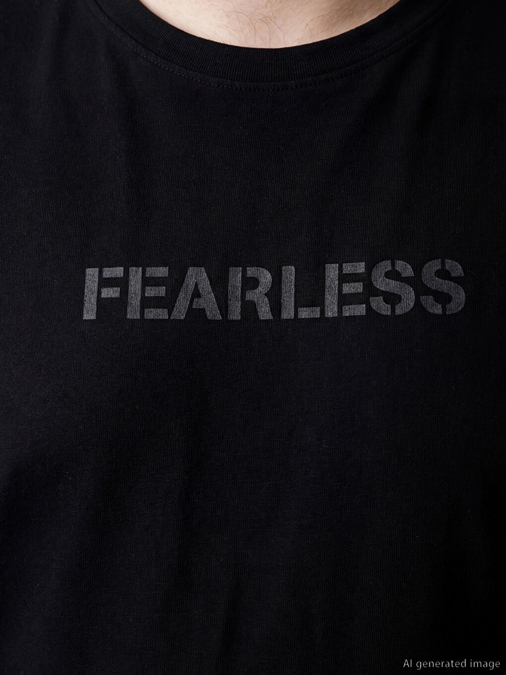 Siyah Bisiklet Yaka Slogan Baskılı Erkek Tişört-2