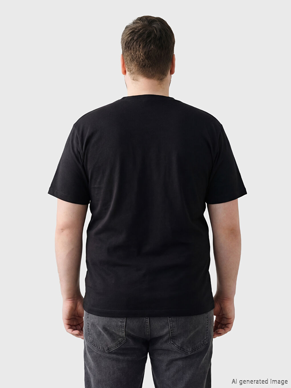 Siyah Bisiklet Yaka Slogan Baskılı Erkek Tişört-3