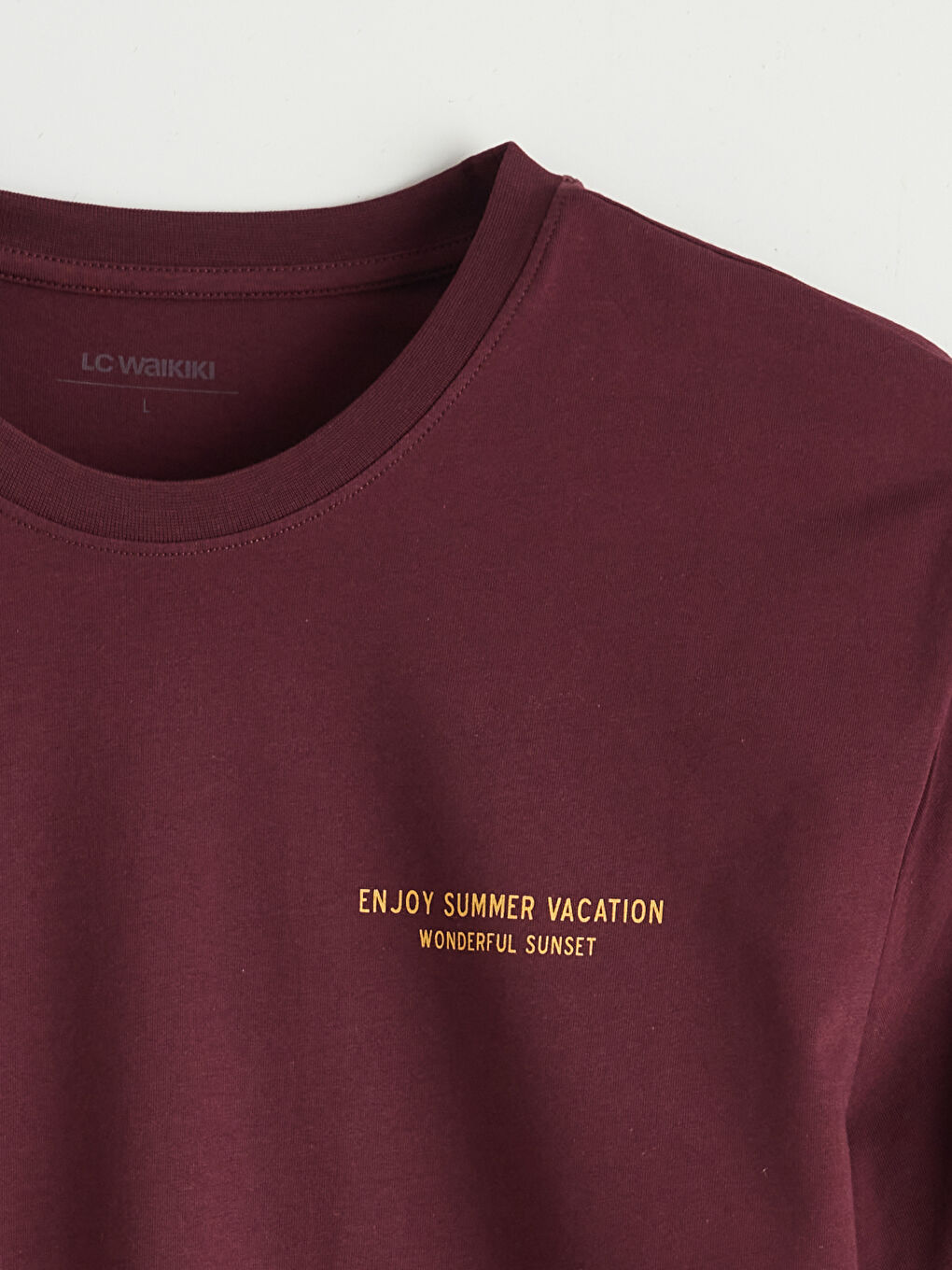 Mürdüm Bisiklet Yaka Baskılı Erkek Tişört-5