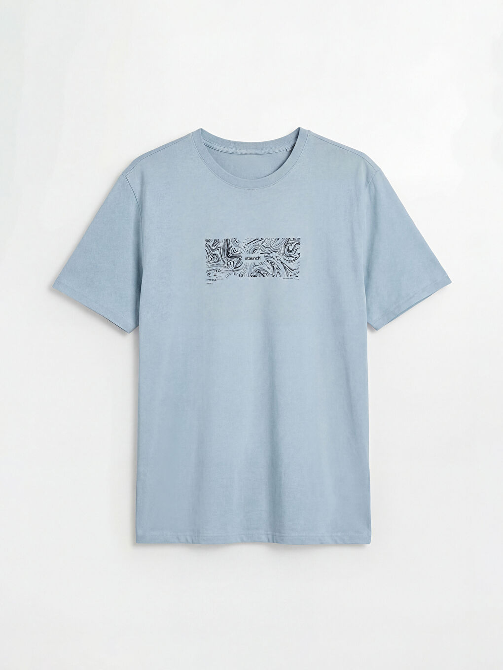 Mavi Bisiklet Yaka Baskılı Penye Erkek Tişört