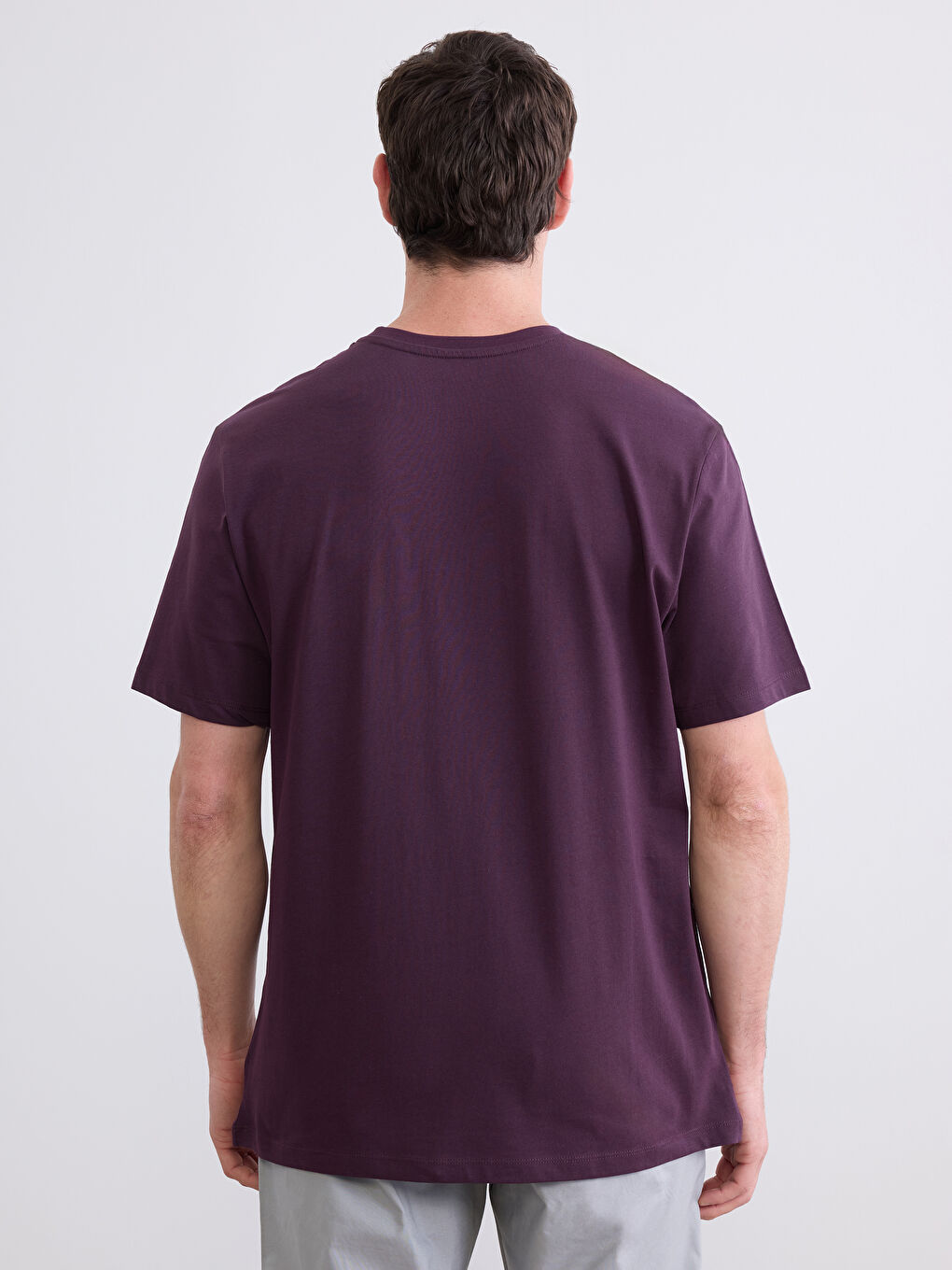 Mürdüm Bisiklet Yaka Baskılı Erkek Tişört-3