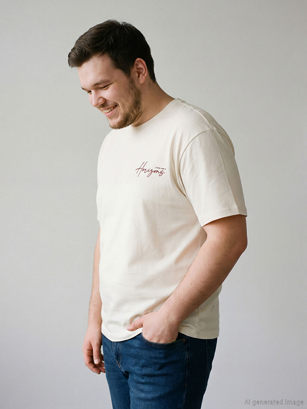 Oversized crew neck printed jersey men's t-shirt