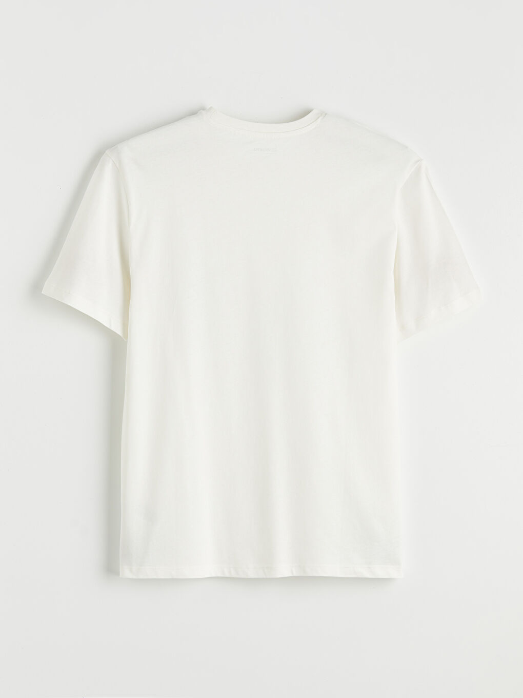 Ekru Bisiklet Yaka Erkek Tişört-4