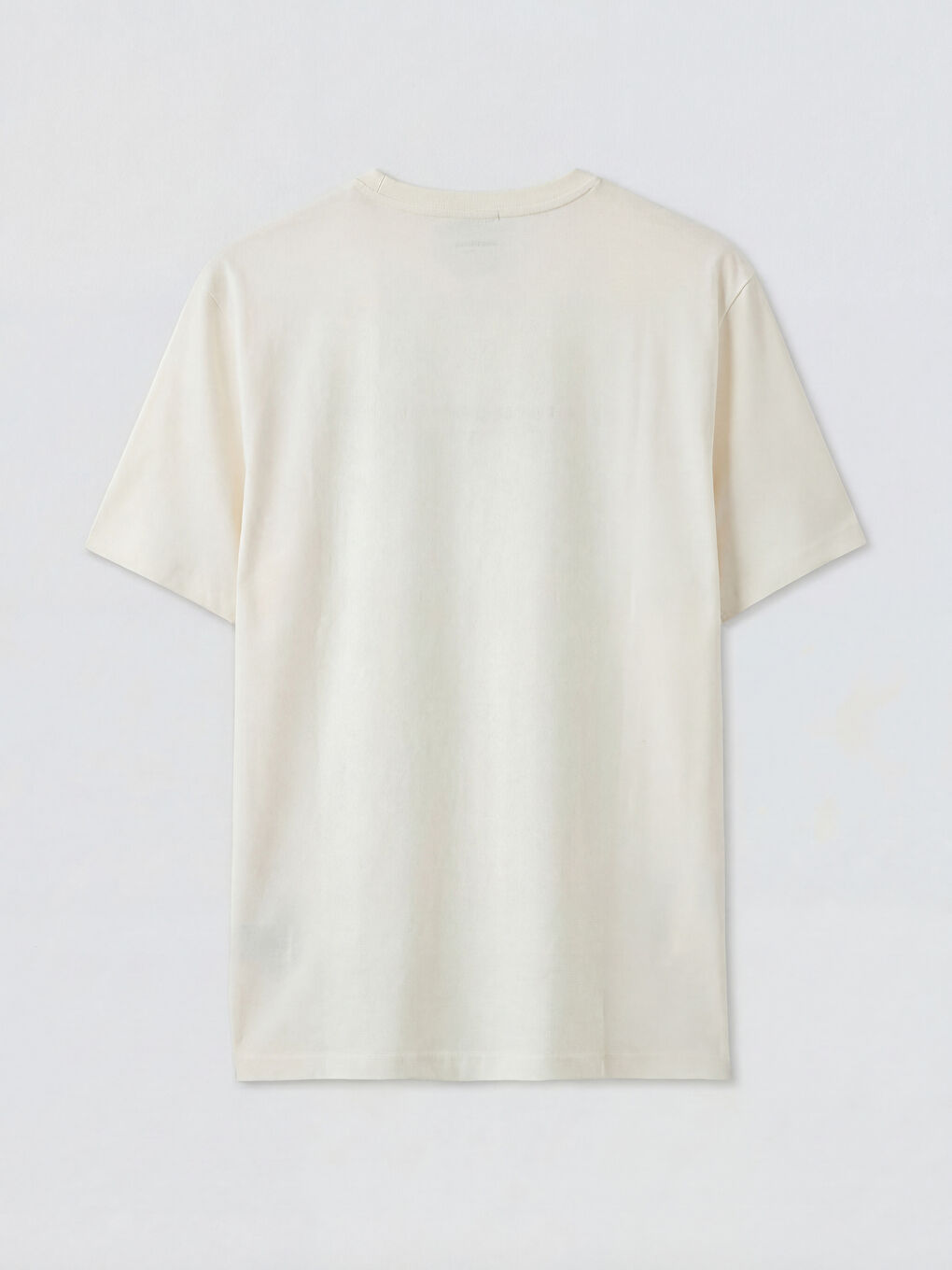 Ekru Bisiklet Yaka New York Baskılı Erkek Tişört-5