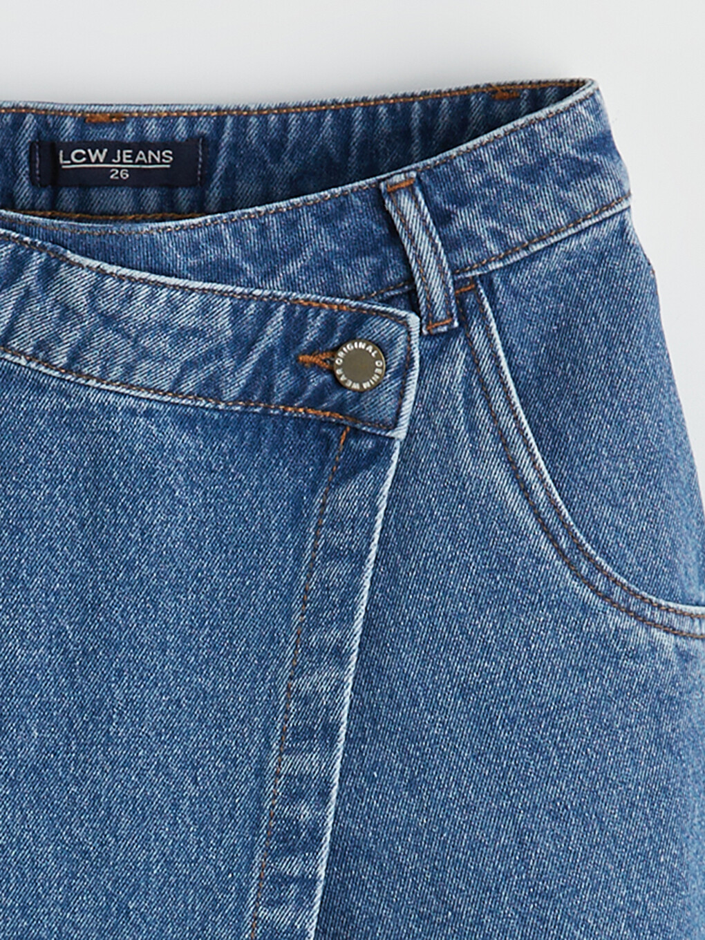 Woman Indigo Denim Overlay Shorts-7