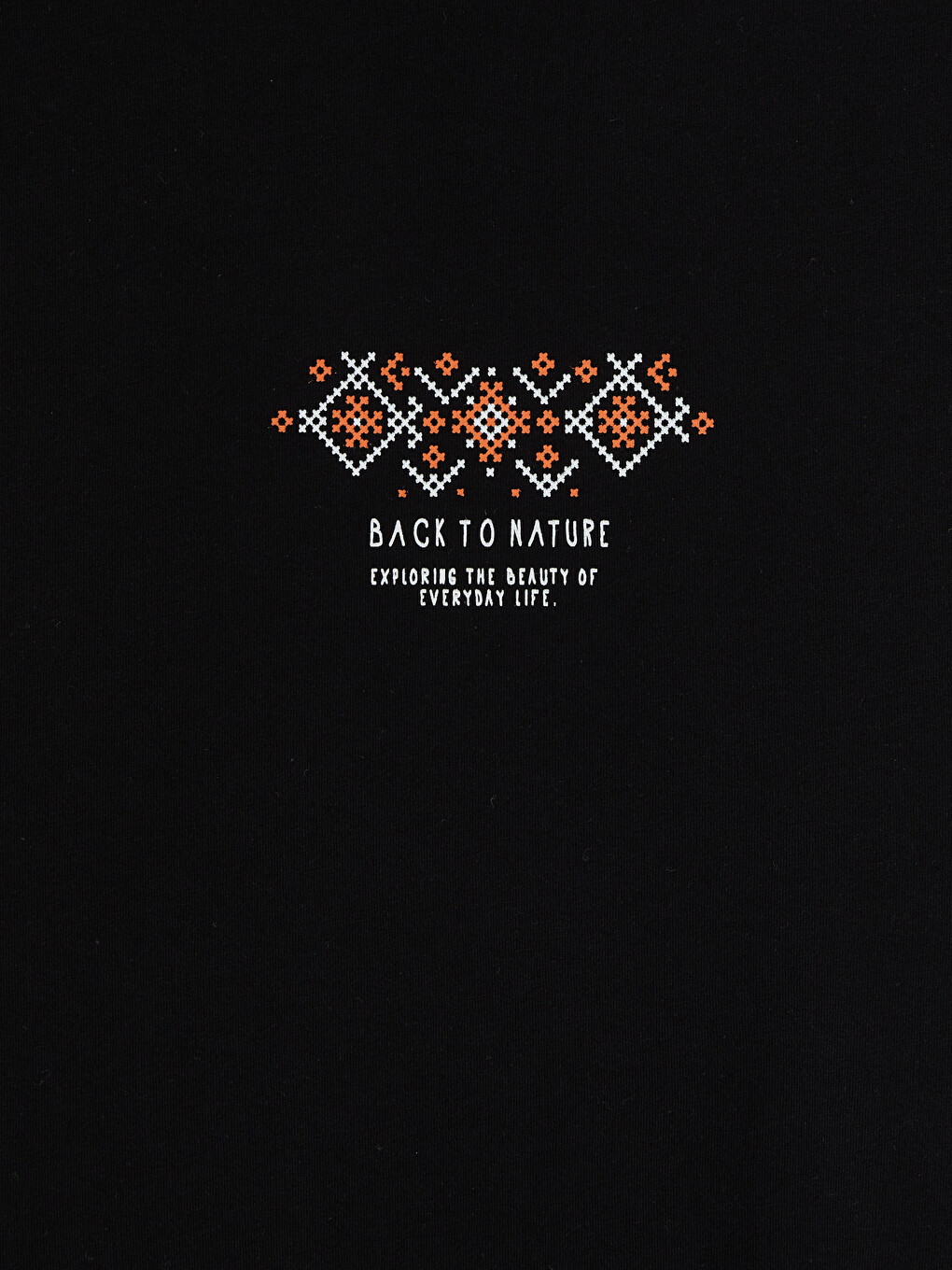 Siyah Loose Fit Bisiklet Yaka Baskılı Erkek Tişört-6