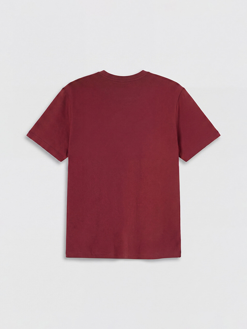Bordo Bisiklet Yaka Baskılı Erkek Tişört-5