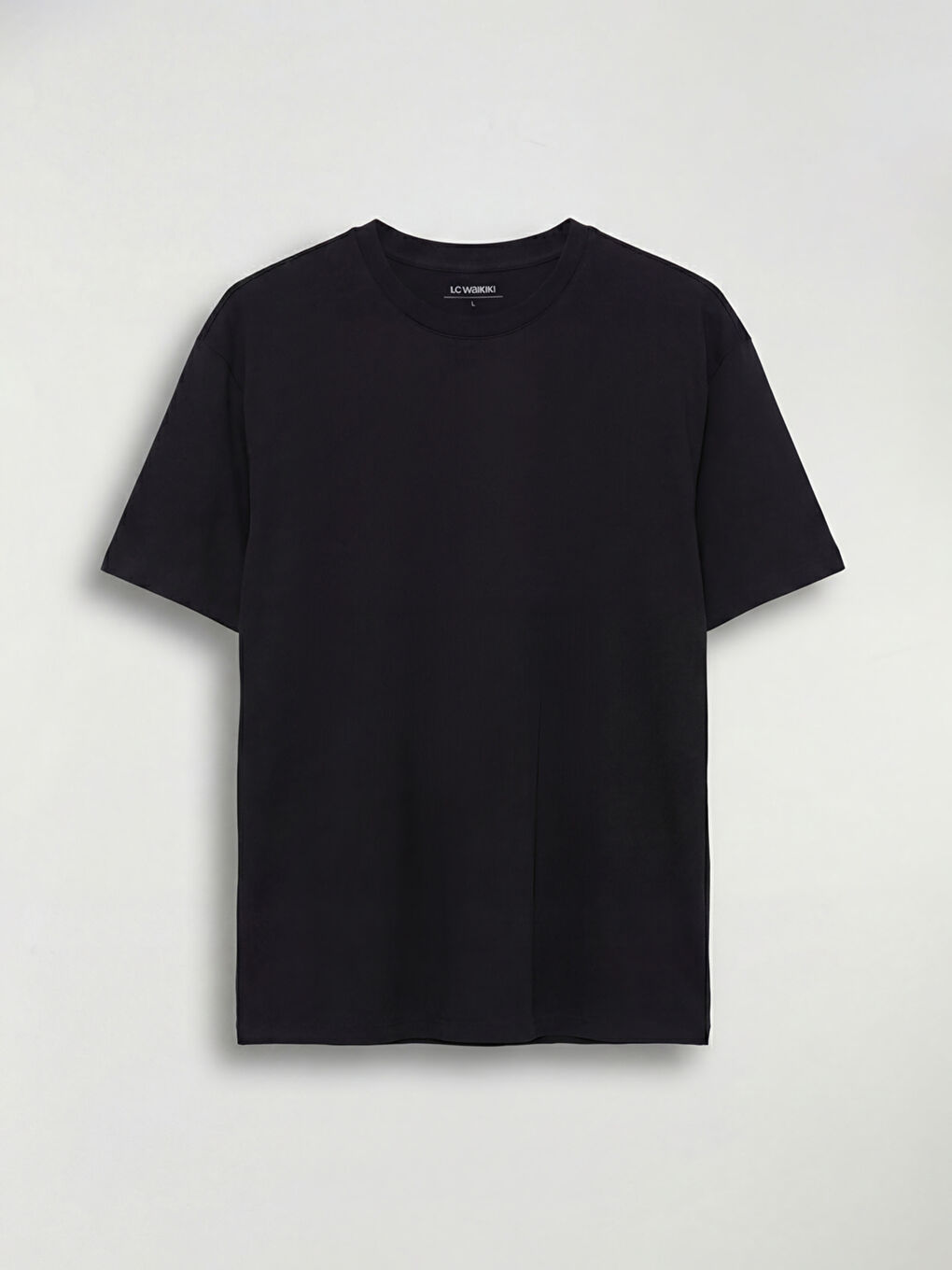 Siyah Bisiklet Yaka Erkek Tişört-4