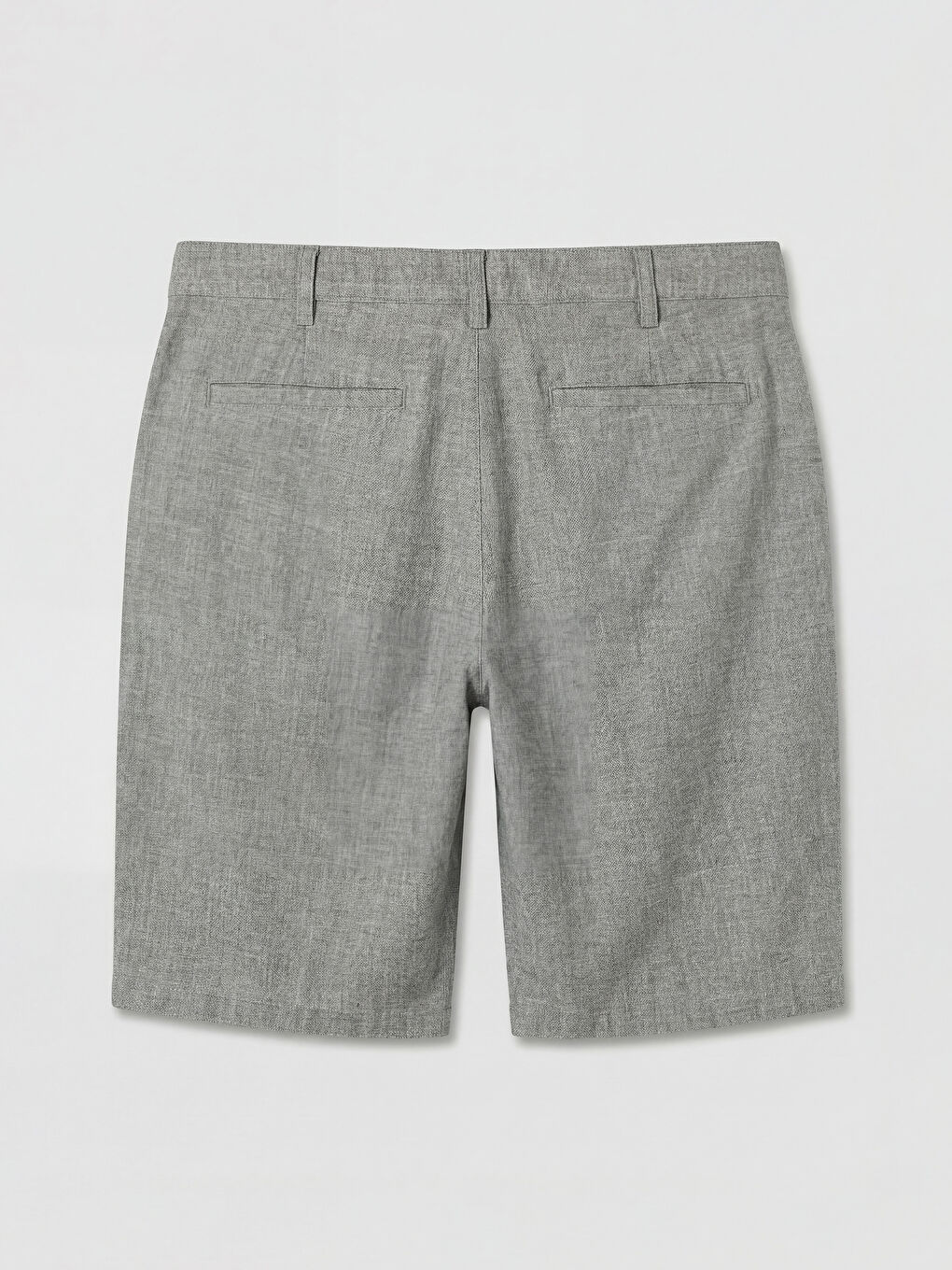 Haki Regular Fit Keten Karışmlı Erkek Şort-5