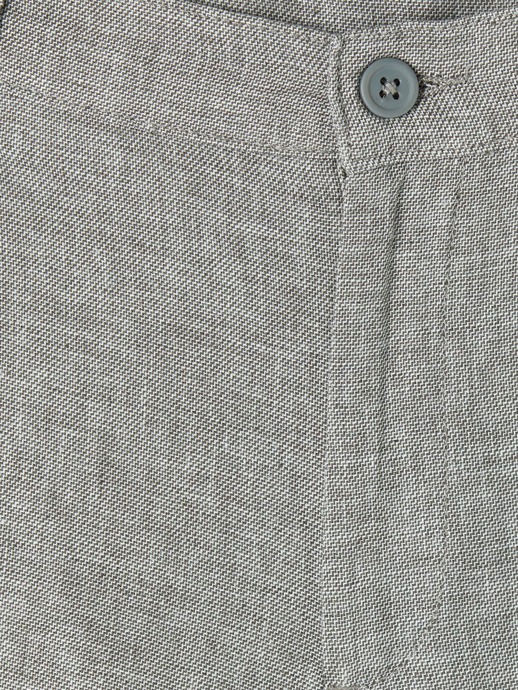 Haki Regular Fit Keten Karışmlı Erkek Şort-6