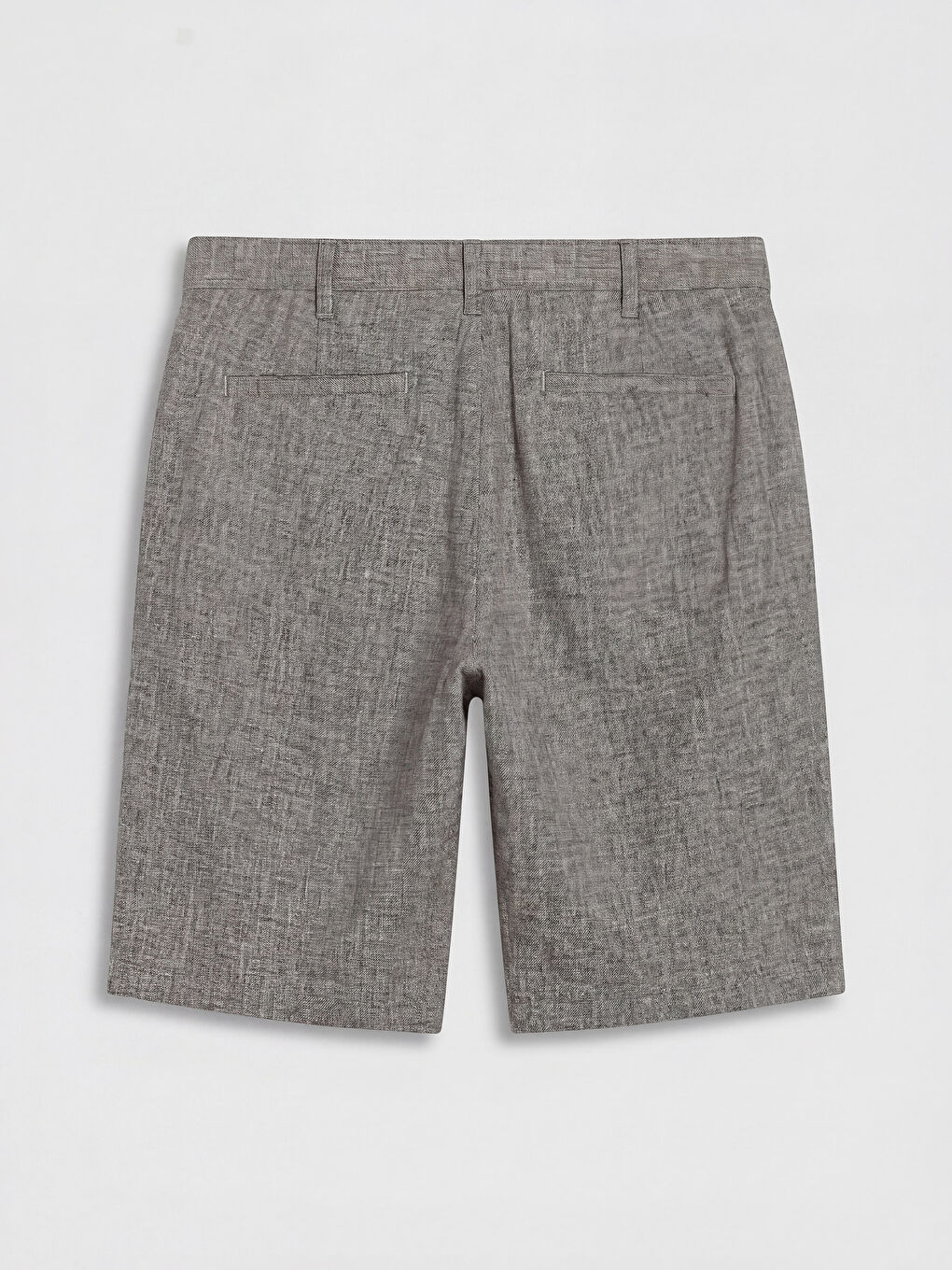 Kahverengi Regular Fit Keten Karışmlı Erkek Şort-1