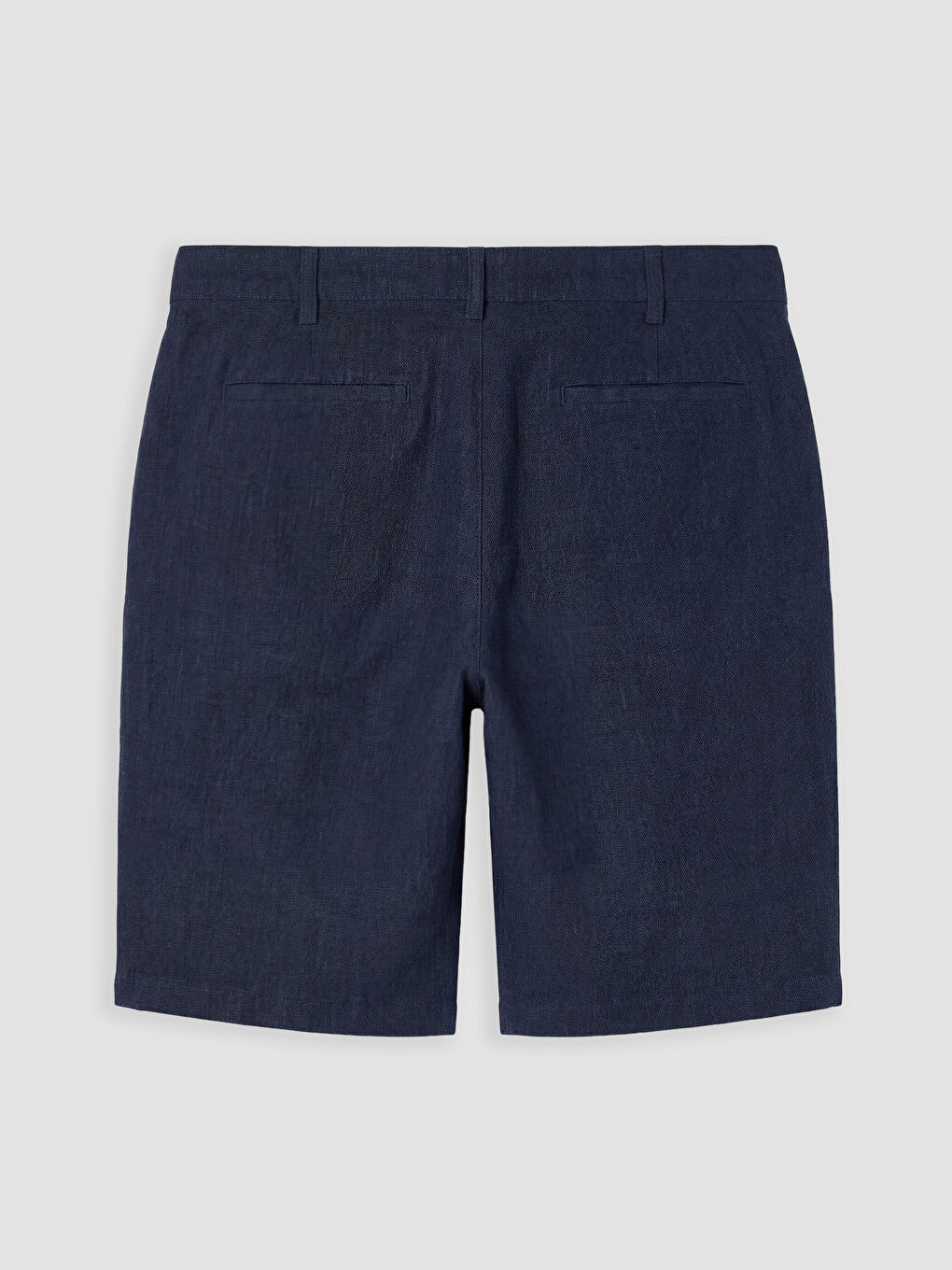 Lacivert Regular Fit Keten Karışmlı Erkek Şort-5