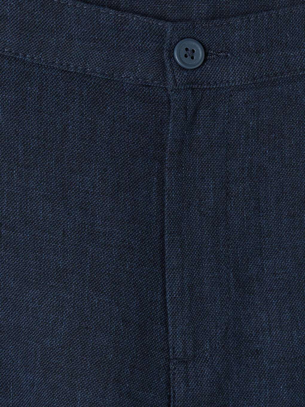 Lacivert Regular Fit Keten Karışmlı Erkek Şort-6