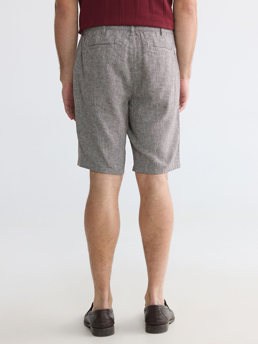 Regular Fit Linen Blended Men's Shorts-3