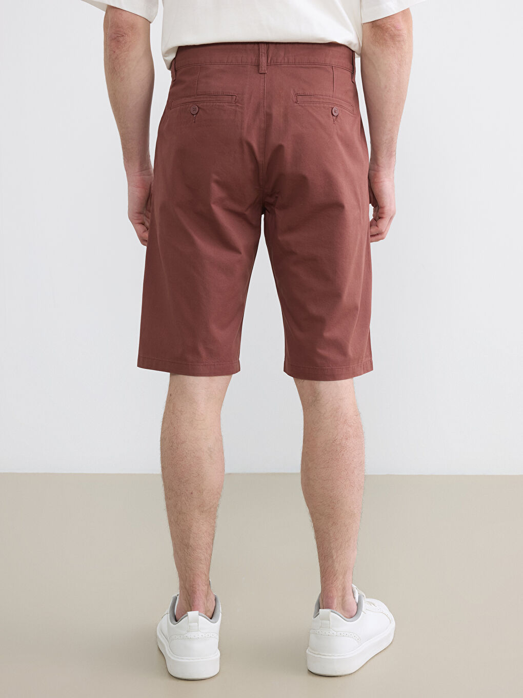 Kahverengi Standart Kalıp Erkek Şort-3