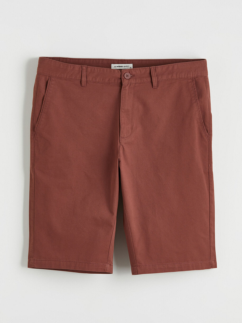 Kahverengi Standart Kalıp Erkek Şort-4