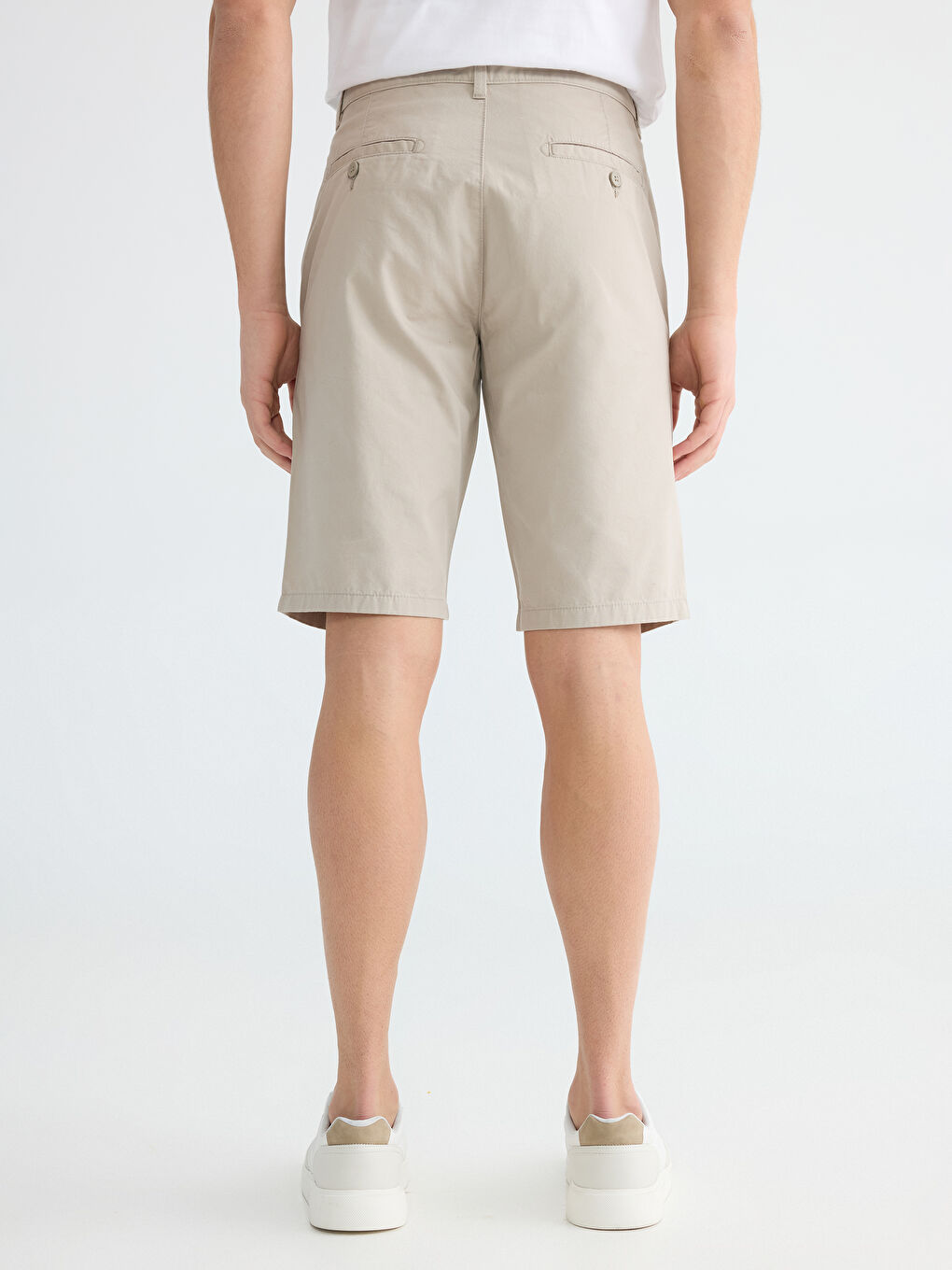 Bej Standart Kalıp Erkek Şort-3