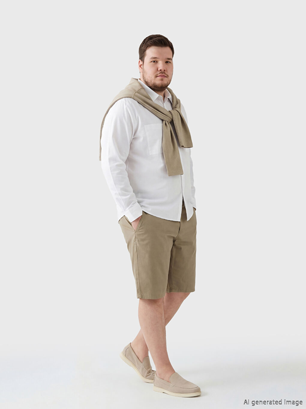 Haki Standart Kalıp Erkek Şort