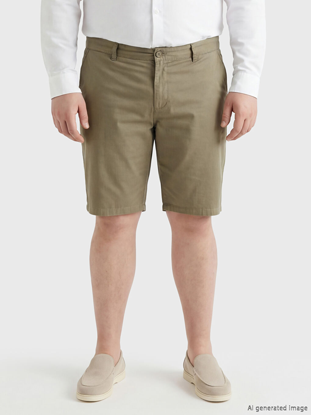 Haki Standart Kalıp Erkek Şort-1