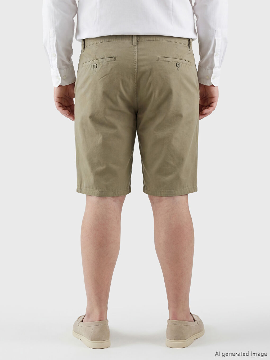 Haki Standart Kalıp Erkek Şort-3