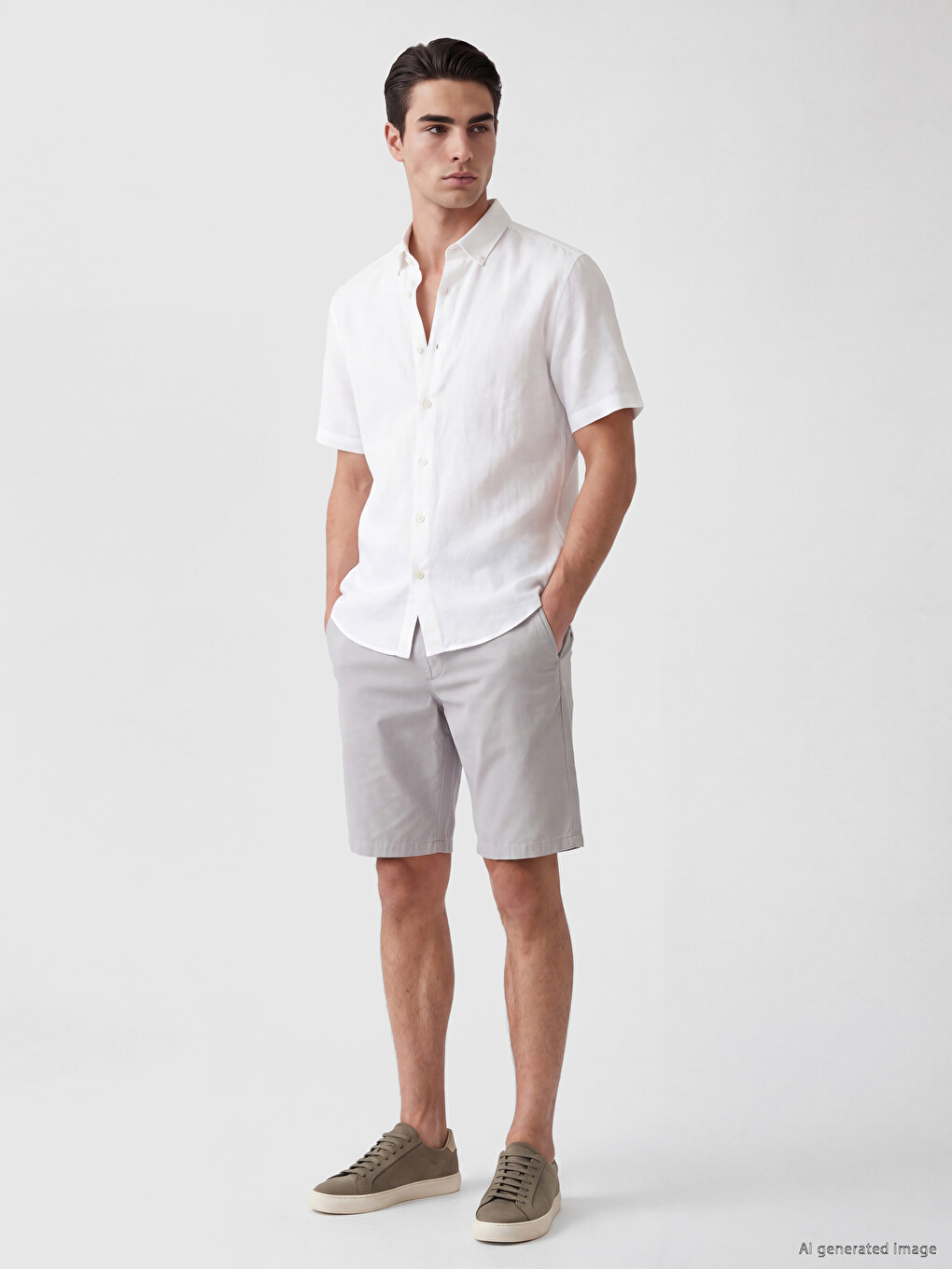 Regular Fit Gabardine Men's Shorts-1