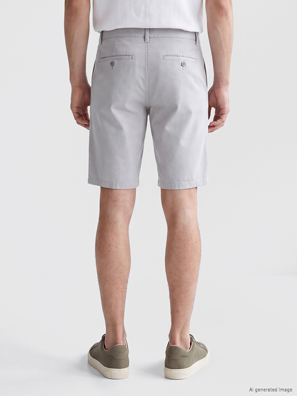 Regular Fit Gabardine Men's Shorts-2