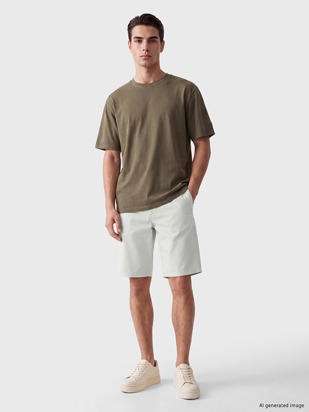 Bej Regular Fit Erkek Şort-1