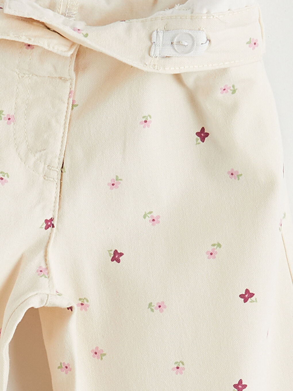 Girls' Gabardine Trousers with Adjustable Waist-2