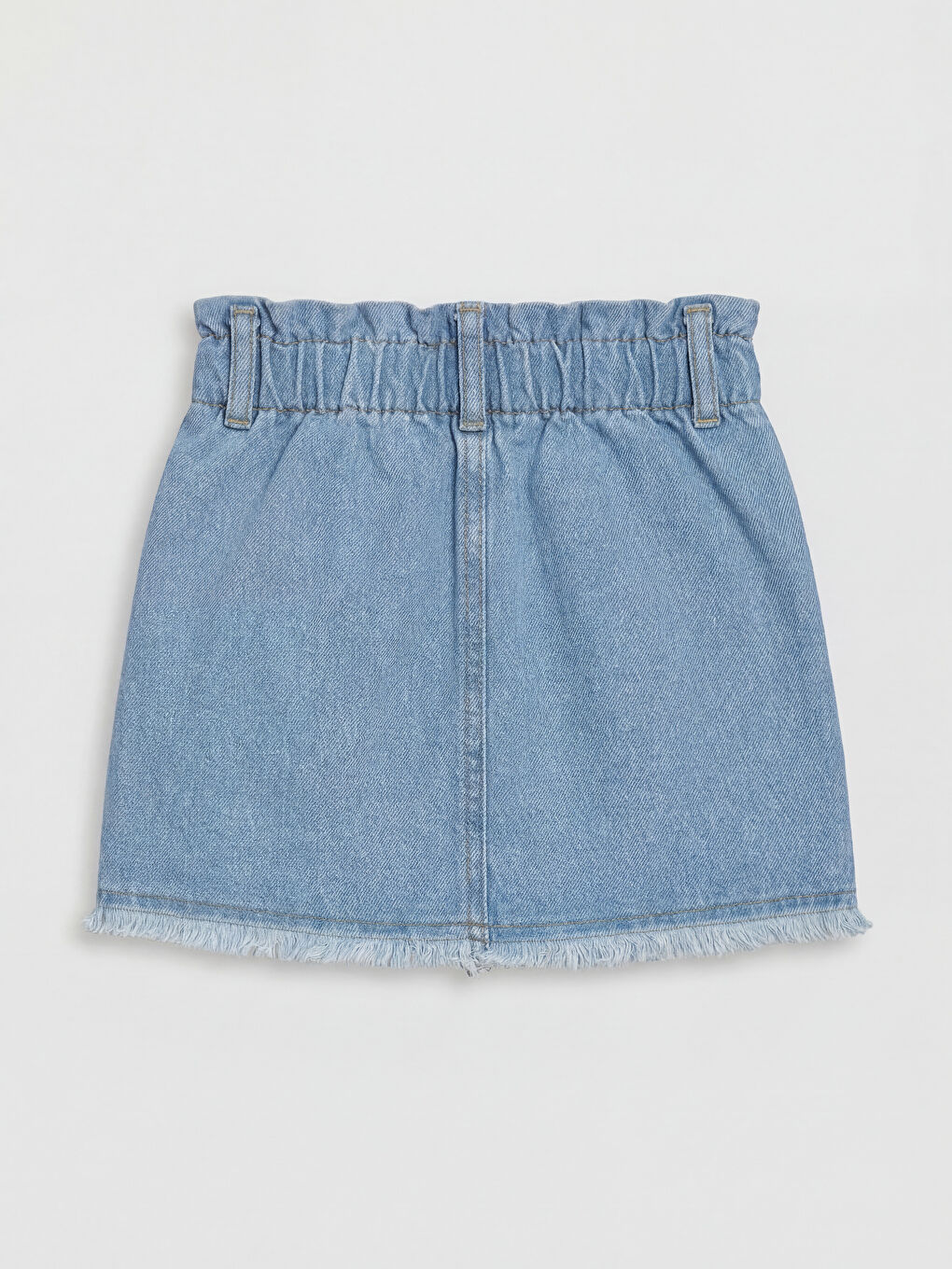 تنورة دينيم للبنات مطرزة بكورومي مع خصر مطاطي-1