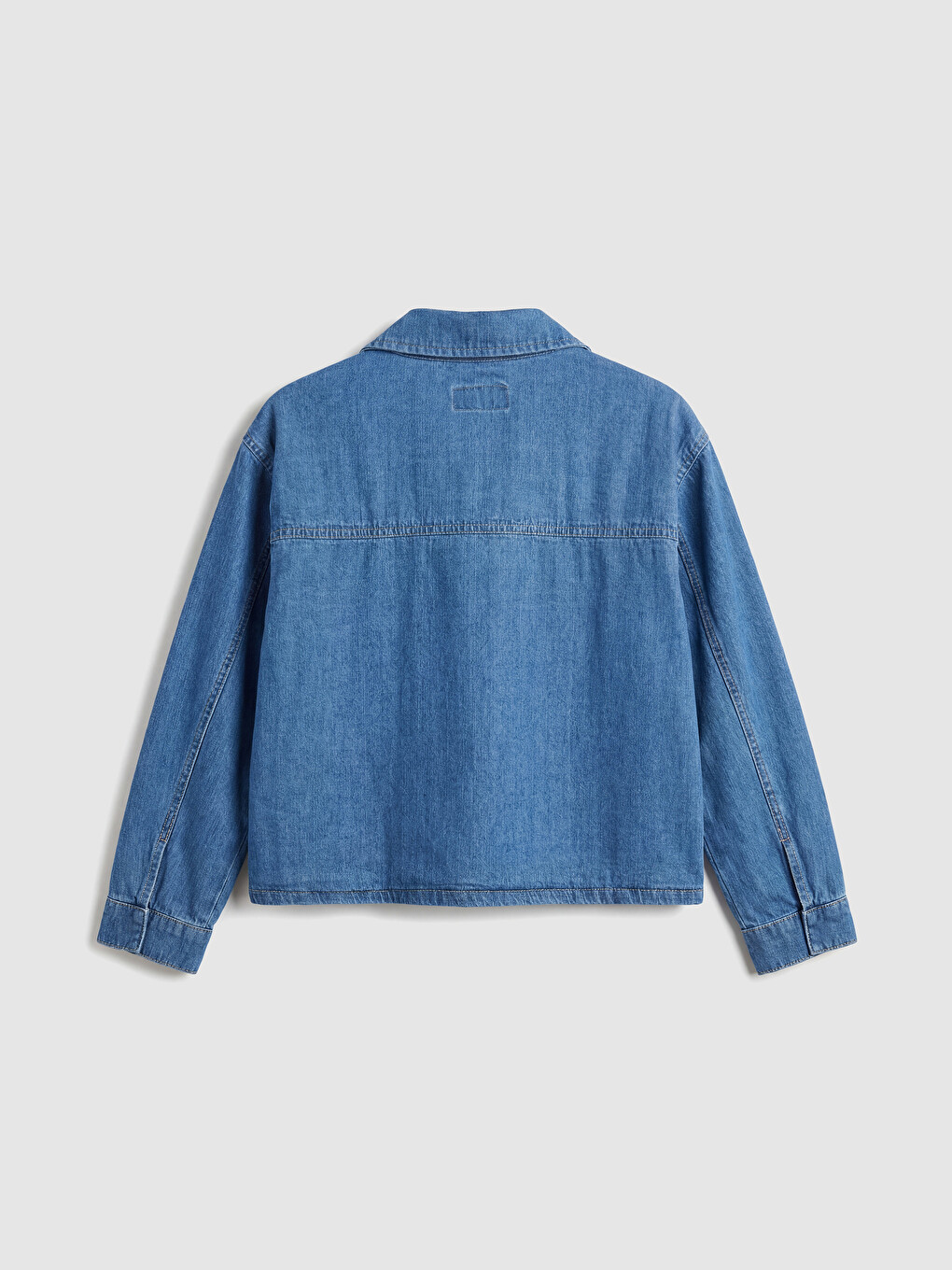 Veste En Jean En Denim À Motif Floral Pour Bébé Fille Avec Col De Chemise-3