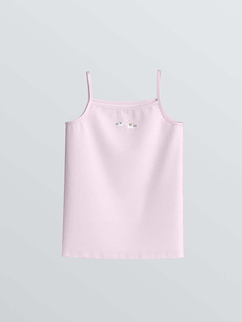 Sarı Kare Yaka Kız Çocuk Penye Atlet 2'li-2