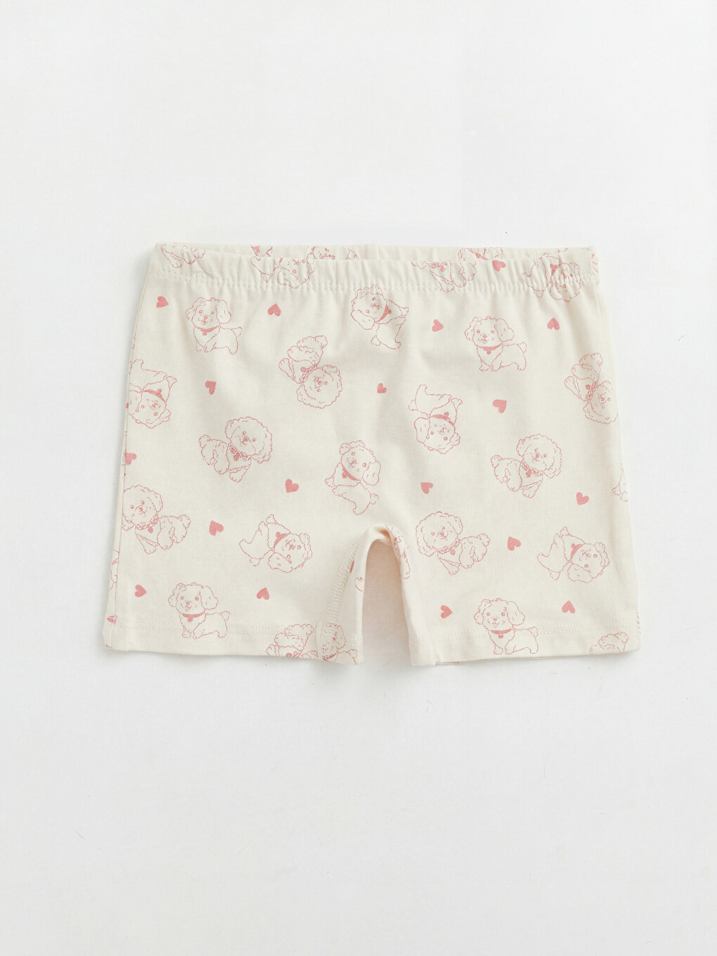Ekru Baskılı Kız Çocuk Boxer