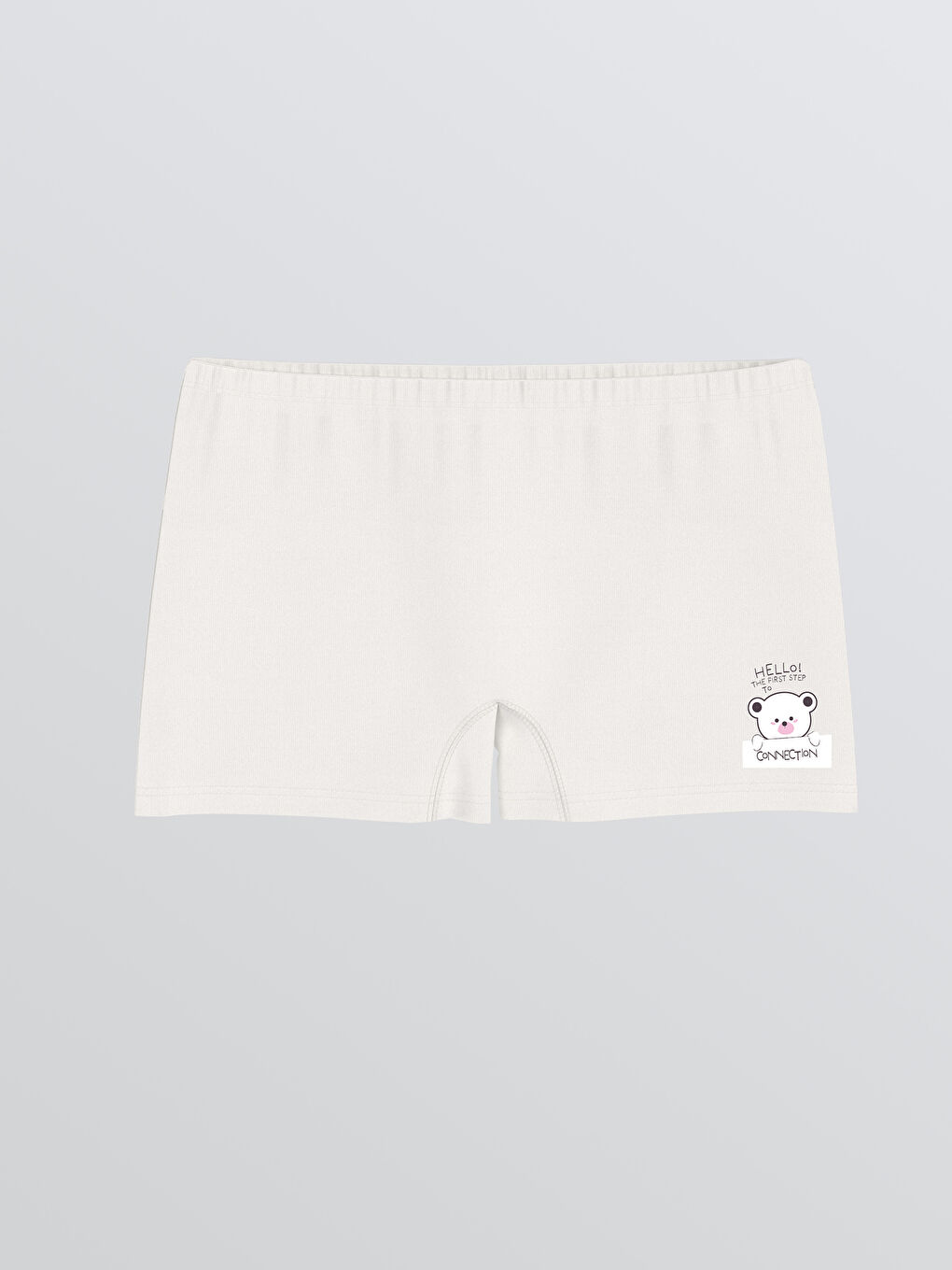 Ekru Kız Çocuk Baskılı Boxer