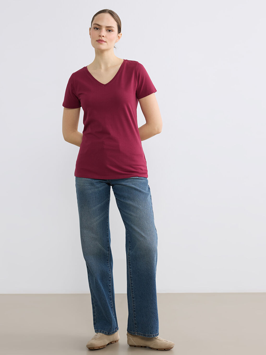 V Neck Women's T-Shirt-1