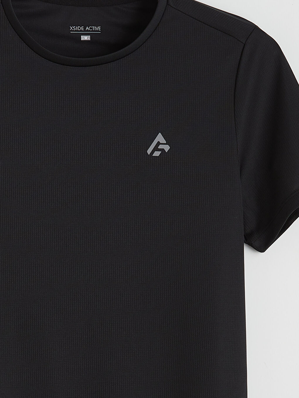 Siyah Bisiklet Yaka Erkek Spor Tişört-5