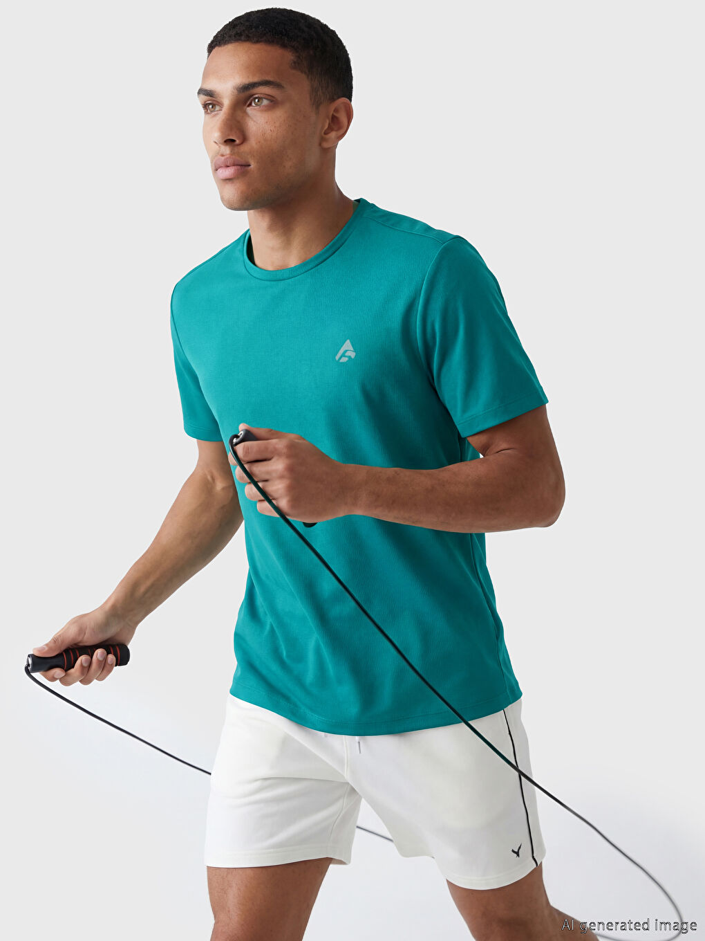 Мужская футболка с круглым вырезом и принтом